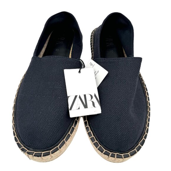 ZARA TEXTILE ESPADRILLES / WOMEN / NEW Navy Flats / EU 43 / US 10 - Picture 10 of 16